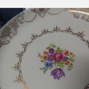 Set of 6 Stetson Golden Beauty 22kt Gold Dinnerware﻿ Floral Bread & Butter Plate